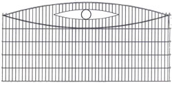 Double rod gratings with arc