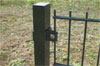 fence post with double rod gratings with end or start clamp