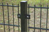 fence post with double rod gratings with middle clamp